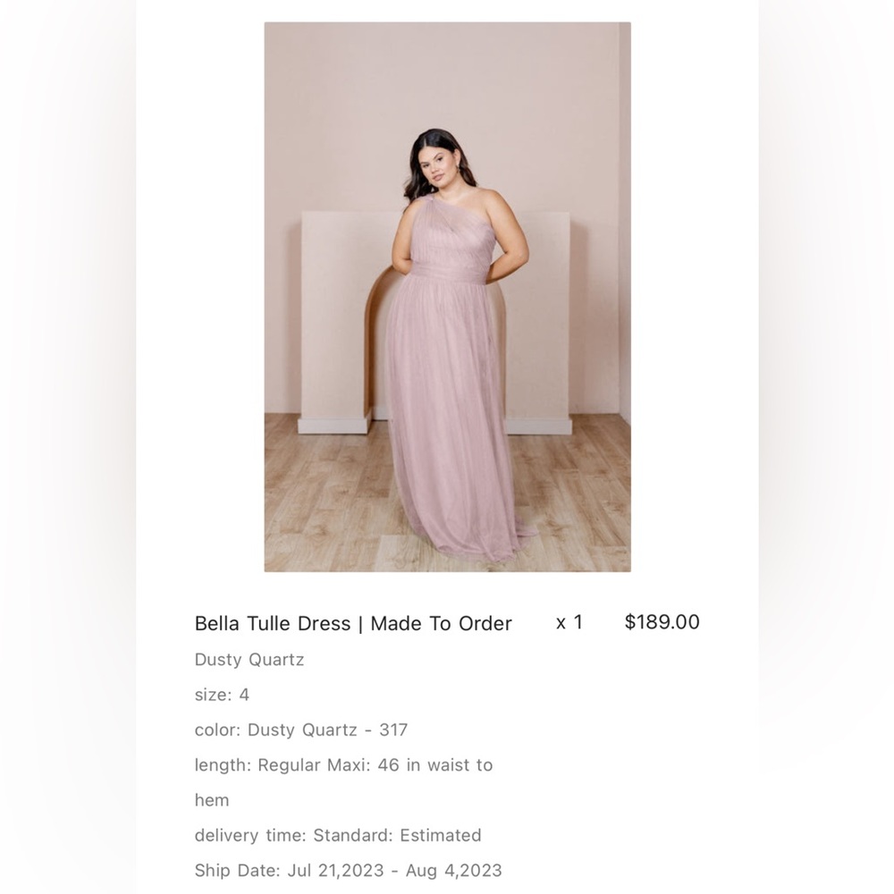 Revelry Bella Tulle Dress in Dusty Quartz